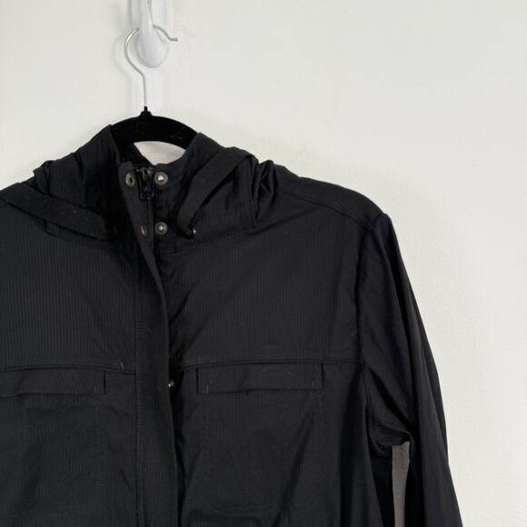 Lululemon Apres Practice Anorak Jacket Black Cinch Waist Hooded Full Zip Women 6 - Picture 2 of 6